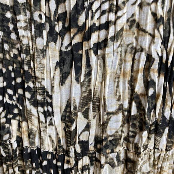 Chico's Women's Animal Print Pleated Maxi Skirt Size 1 Medium Flowy Neutral - Picture 9 of 9